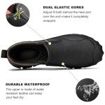 UPIShi Men's Waterproof Slip On Leather Hiking Outdoor Walking Casual Loafers Work Shoes, Black, 13