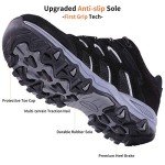 TFO Waterproof Hiking Shoes Men Non-Slip Lightweight Sneakers for Outdoor Trekking Walking Black, Black, 8.5