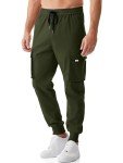 Men's Green Cargo Pants with Drawstring Waist