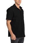 Men’s Lightweight Black Short Sleeve Casual Shirt