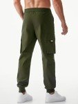 Men's Green Cargo Pants with Drawstring Waist