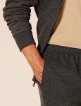 Men's Charcoal Heather Fleece Sweatpants, Large