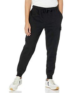 Men's Black Cargo Fleece Jogger Sweatpants