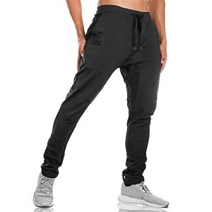 Men's Casual Black Jogger Sweatpants with Pockets