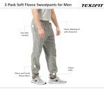 Men's Fleece Jogging Pants 2-Pack with Pockets