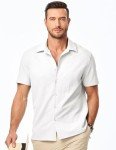 Men’s Short Sleeve Seersucker Button-Up Shirt