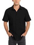 Men’s Lightweight Black Short Sleeve Casual Shirt