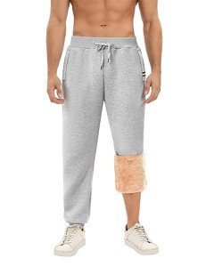 Men’s Fleece Lined Joggers with Zipper Pockets