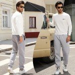 Men’s Fleece Lined Joggers with Zipper Pockets