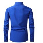 Men's Solid Casual Long Sleeve Button-Down Shirt