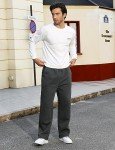 Men's Dark Gray Sherpa Lined Fleece Sweatpants