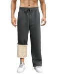 Men's Dark Gray Sherpa Lined Fleece Sweatpants