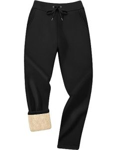 Voqueen Men's Fleece Thermal Joggers with Pockets