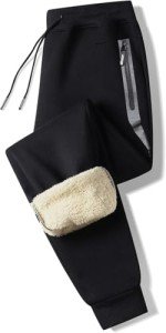 Men's Warm Sherpa Fleece Athletic Jogger Pants