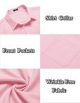 Light Pink Short Sleeve Dress Shirt for Men