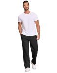 Deyeek Men's Black Open Bottom Sweatpants with Pockets