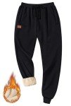 VOGSTART Men's Thick Thermal Jogger Pants - Black