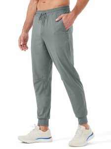 Men's Iron Gray Athletic Joggers with Zipper Pockets