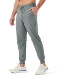 Men's Iron Gray Athletic Joggers with Zipper Pockets