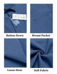 Men's Short Sleeve Linen Dress Shirt – Deep Blue