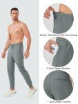 Men's Iron Gray Athletic Joggers with Zipper Pockets