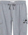 Men's Cargo Fleece Jogger Sweatpants – Light Grey