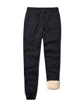 Men's Sherpa-Lined Fleece Sweatpants - Black