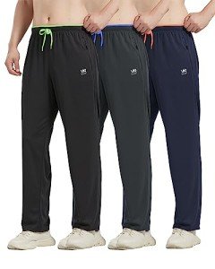 ZEROWELL Men's Lightweight Athletic Pants - 3 Pack