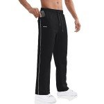 Men's Open Bottom Jogging Sweatpants with Pockets