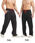 E-SURPA Men's Open Bottom Athletic Pants - 3 Pack