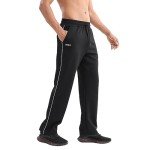 Men's Open Bottom Jogging Sweatpants with Pockets
