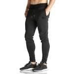 Men's Black Ankle Zip Athletic Joggers