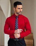 COOFANDY Men's Wrinkle-Free Stretch Dress Shirt - Red