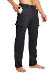 Willit Men's Black Cotton Yoga Sweatpants Pants