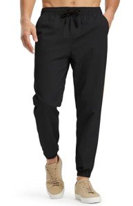 Men's Black Casual Joggers with Elastic Waist