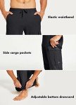 Willit Men's Black Cotton Yoga Sweatpants Pants