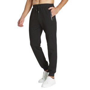JustSun Men's Black Jogger Sweatpants with Pockets