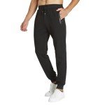 JustSun Men's Black Jogger Sweatpants with Pockets