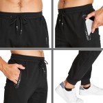 JustSun Men's Black Jogger Sweatpants with Pockets