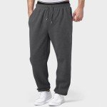 Men's Heavyweight Cargo Sweatpants with Pockets - E-Dark Gray
