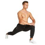 JustSun Men's Black Jogger Sweatpants with Pockets