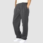 Men's Heavyweight Cargo Sweatpants with Pockets - E-Dark Gray