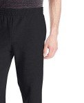 Men's Black Pocketed Open-Bottom Sweatpants - Large
