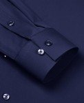 Navy Slim Fit Stretch Dress Shirt for Men