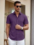 COOFANDY Men's Casual Short Sleeve Button Down Shirt