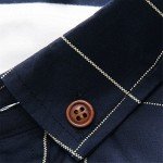 Men's Slim Fit Cotton Plaid Dress Shirt