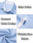 Men's Short Sleeve Fitted Button-Up Shirt - Light Blue