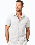 Men’s Short Sleeve Seersucker Button-Up Shirt