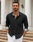 COOFANDY Men's Wrinkle-Free Long Sleeve Dress Shirt