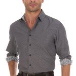 Men's Slim Fit Button-Down Dress Shirt, Black Floral